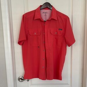 Eddie Bauer Men's Red Short Sleeve Shirt